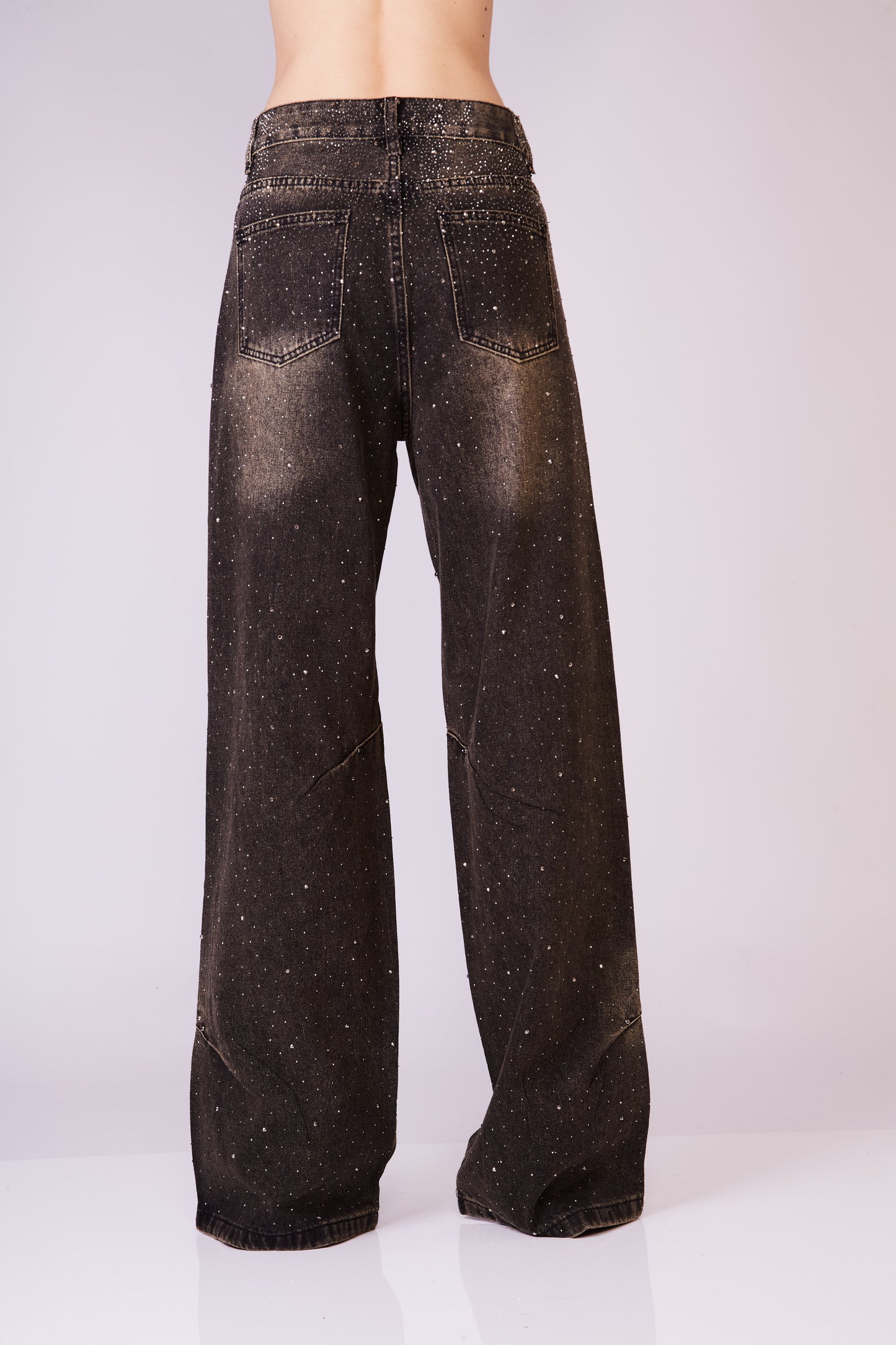 Rhinestone black jean