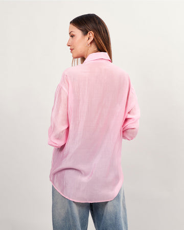 Blusa de rayas rosa cristal esmerilado
