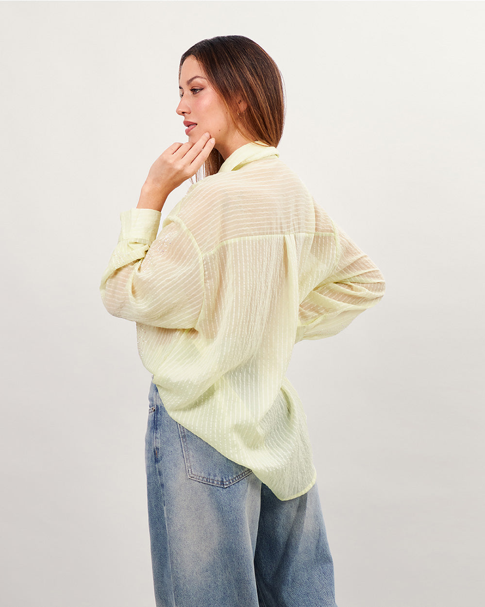 Frosted crystal green blouse
