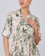 Cream Shirt Dress With Blue Floral Print