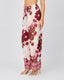 Cream Trousers Burgundy Flowers