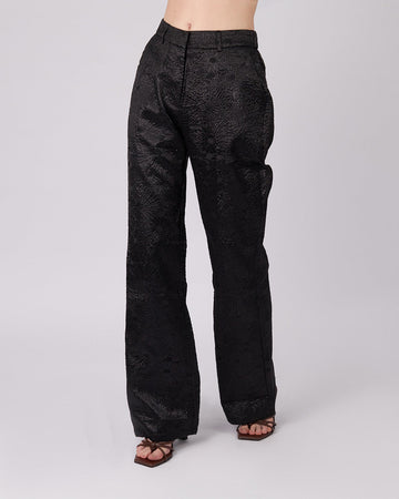 Black Trousers Floral Pattern