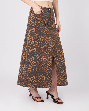 Animal Print Long Skirt