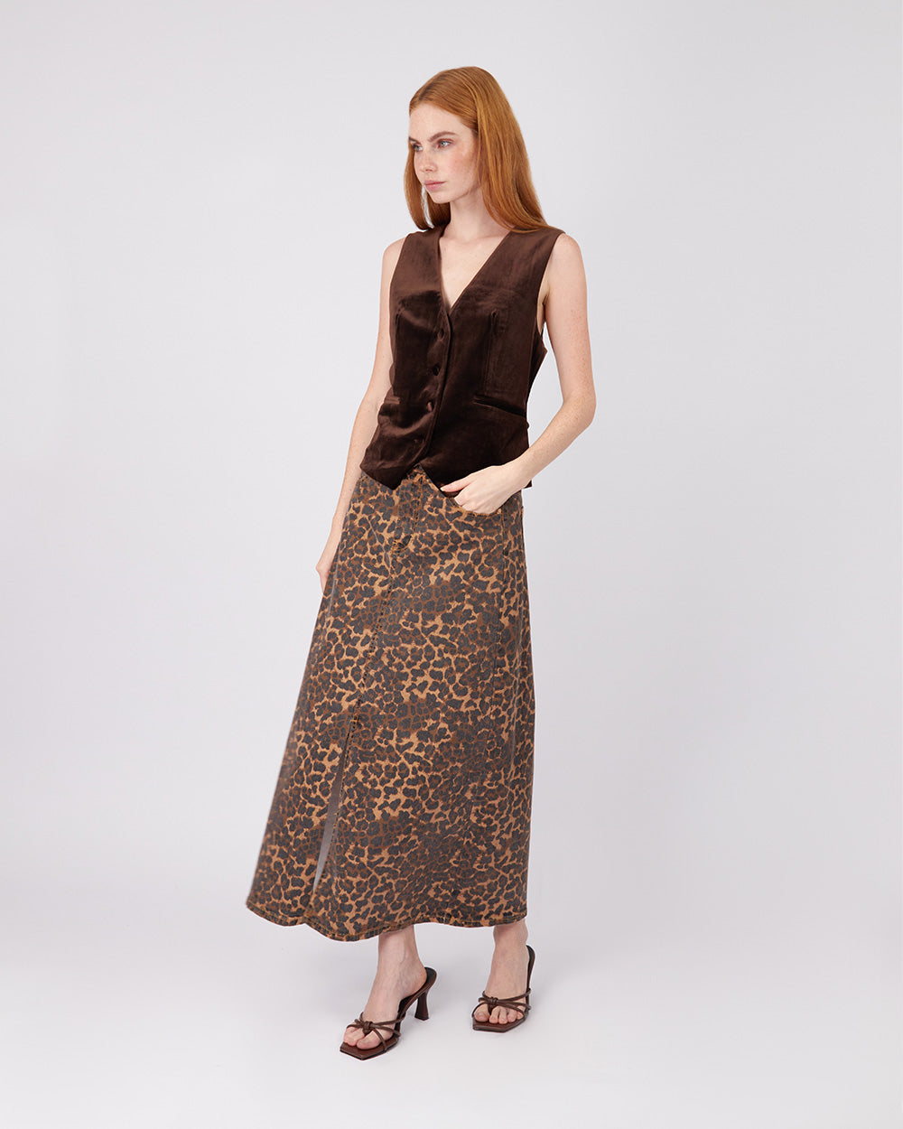 Animal Print Long Skirt