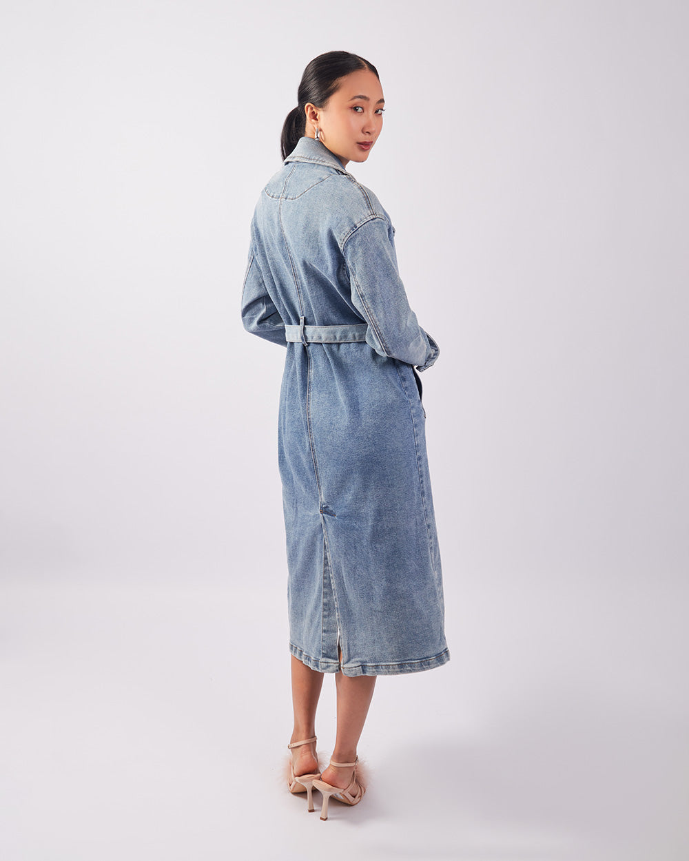 Light Blue Denim Trench