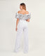 White ruffle jumpsuit