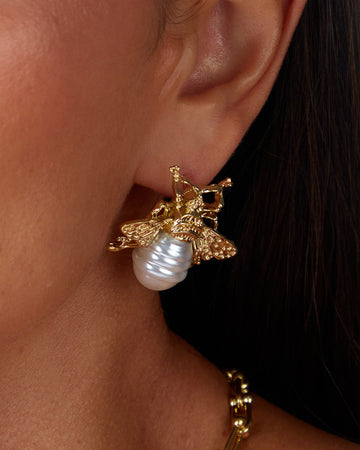 Gold Wasp Earrings