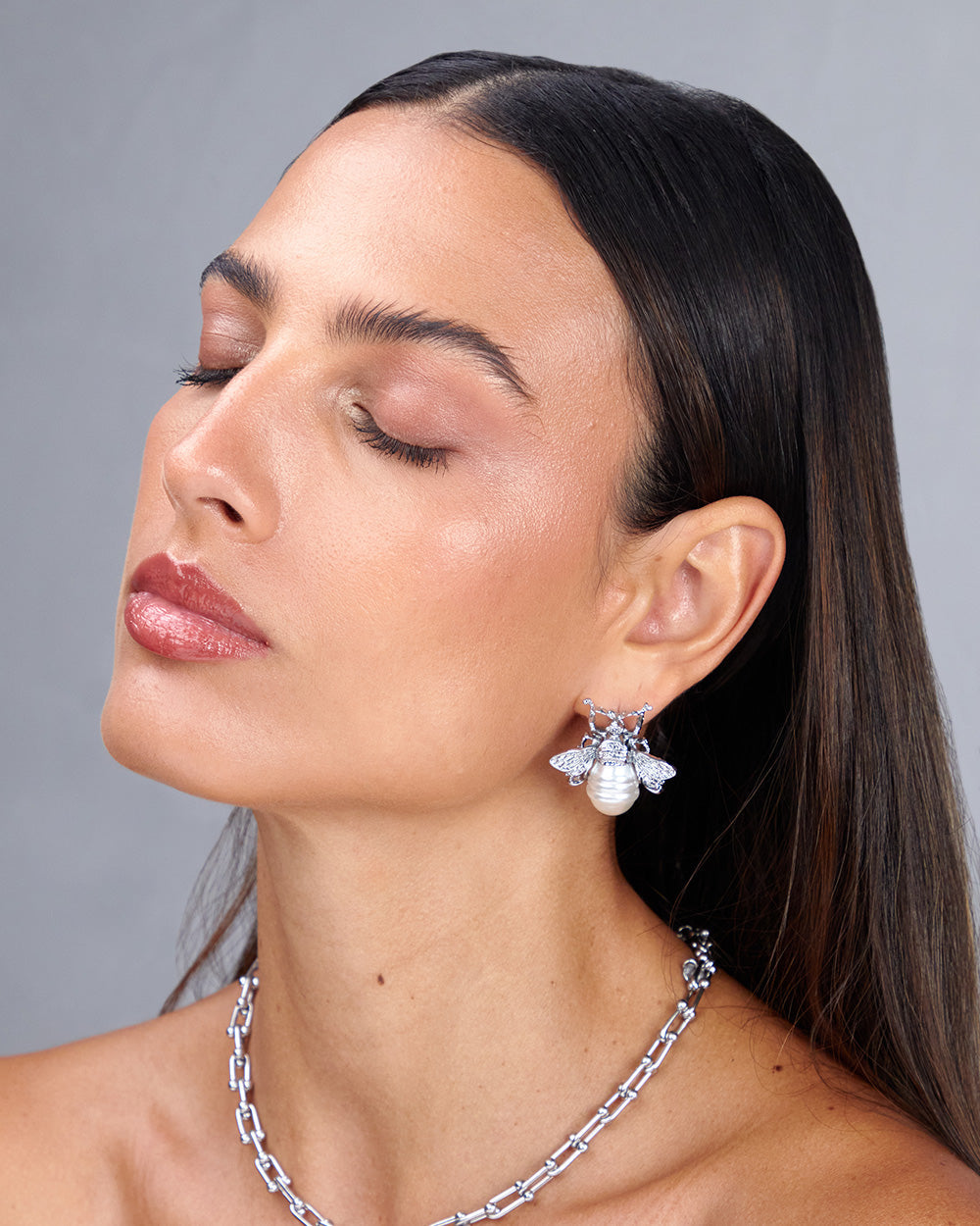 Silver Wasp Earrings