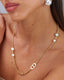 Gold Necklace White Pearls