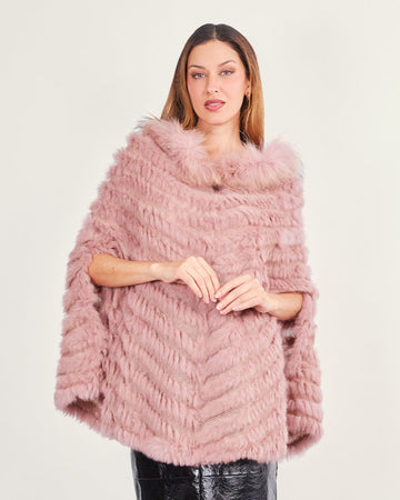 Pink fringe poncho
