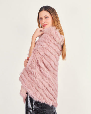 Pink fringe poncho